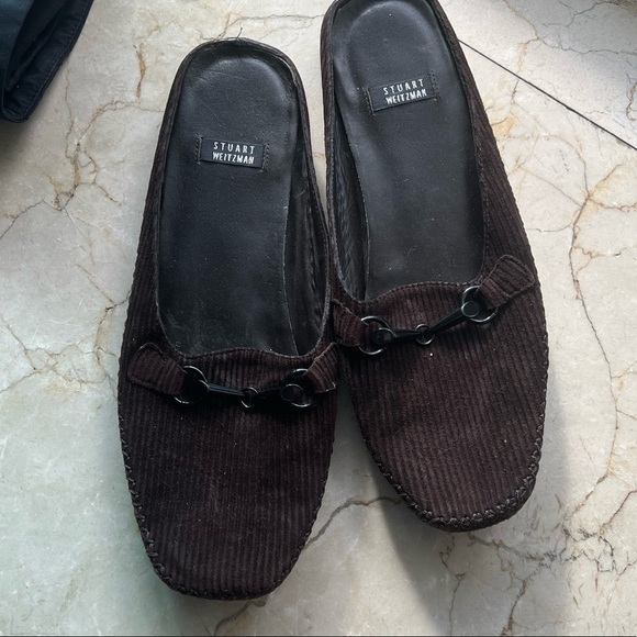 Stuart Weitzman Brown Corduroy Mules - Picture 3 of 15